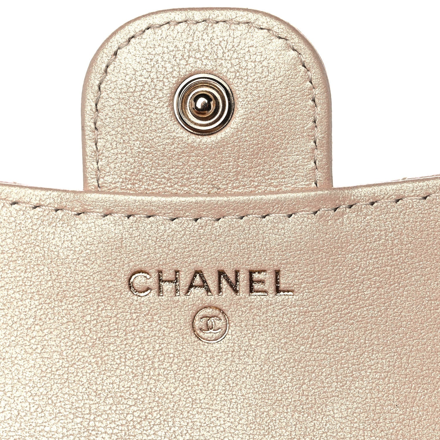 Chanel Iridescent Calfskin Quilted Compact Flap Wallet Beige 6 of 11