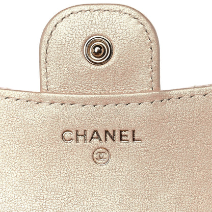 Chanel Iridescent Calfskin Quilted Compact Flap Wallet Beige 6 of 11
