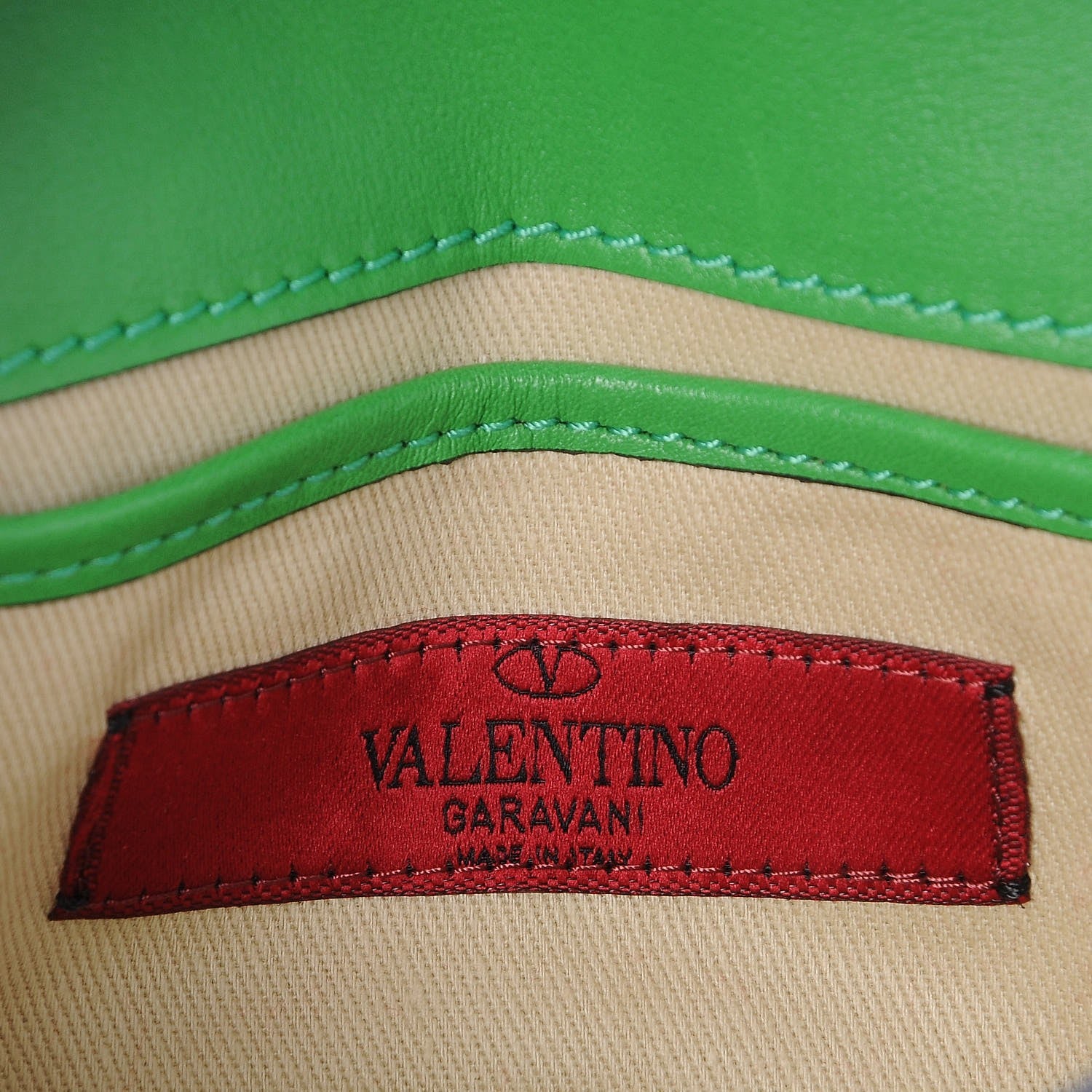 Valentino Garavani Vitello Mini Rockstud Shoulder Flap Bag Green 6 of 7