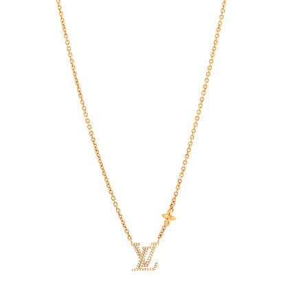 Louis Vuitton Metal Crystal LV Iconic Necklace Gold 1 of 6