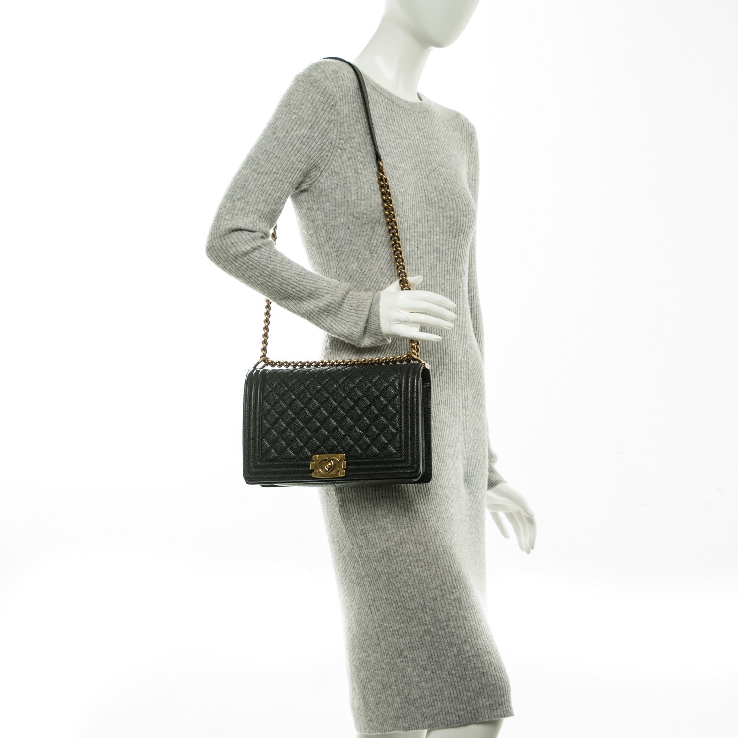 Chanel Caviar Quilted New Medium Boy Flap Black 2 of 8