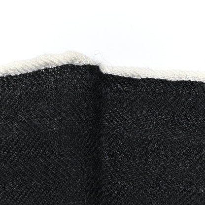 Hermes Silk Cashmere Clair De Lune Shawl 140 Black White 9 of 10