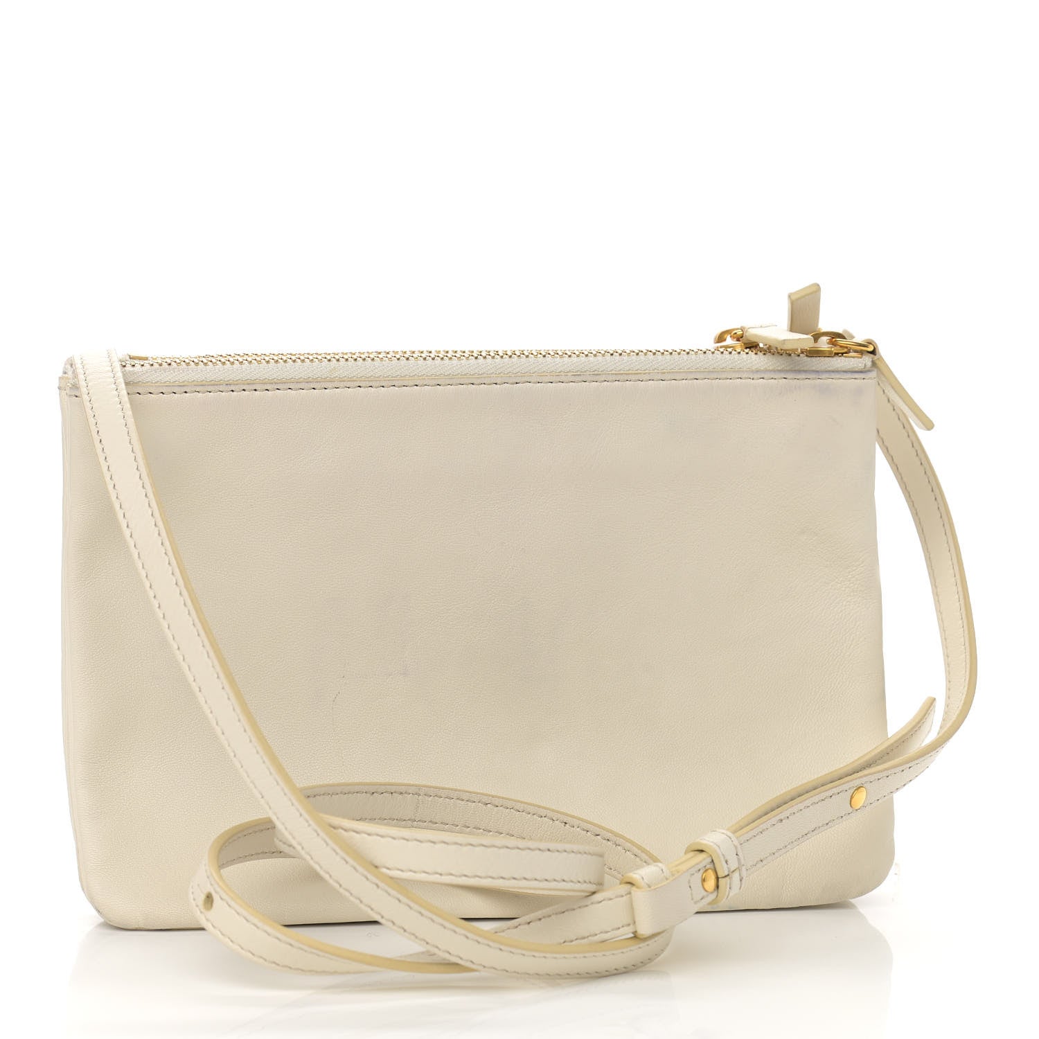 Celine Lambskin Small Trio Crossbody Bag White 2 of 10