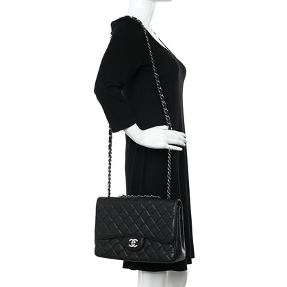 Chanel Caviar Quilted Jumbo Single Flap Black 2 of 10