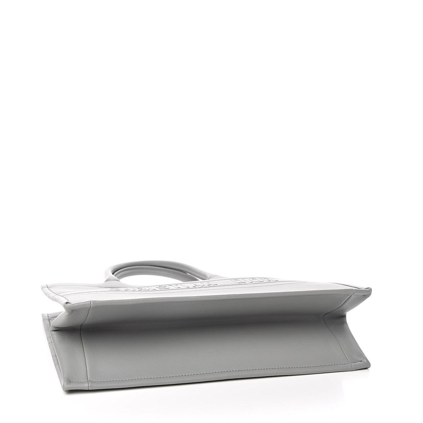 Calfskin Embossed Medium Book Tote Grey Stone