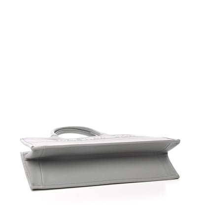 Christian Dior Calfskin Embossed Medium Book Tote Grey Stone 4 of 13