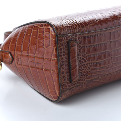 Givenchy Calfskin Crocodile Embossed Mini Antigona Cognac 6 of 10