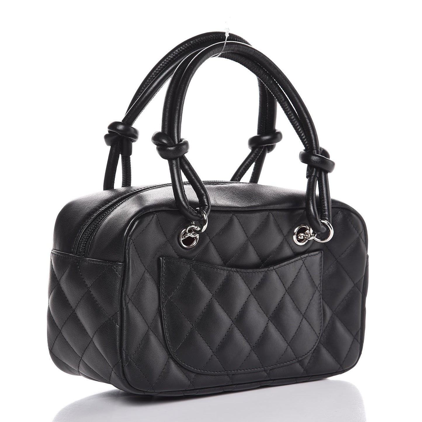 Calfskin Quilted Small Cambon Bowler Black