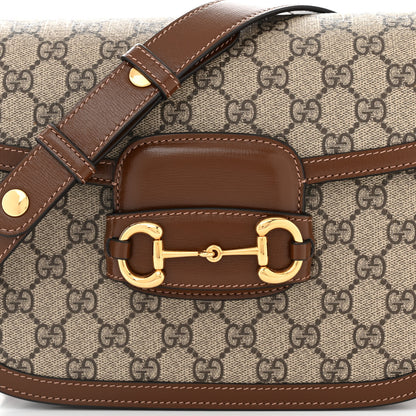 Gucci GG Supreme Monogram Horsebit 1955 Shoulder Bag Beige Brown Sugar 8 of 10