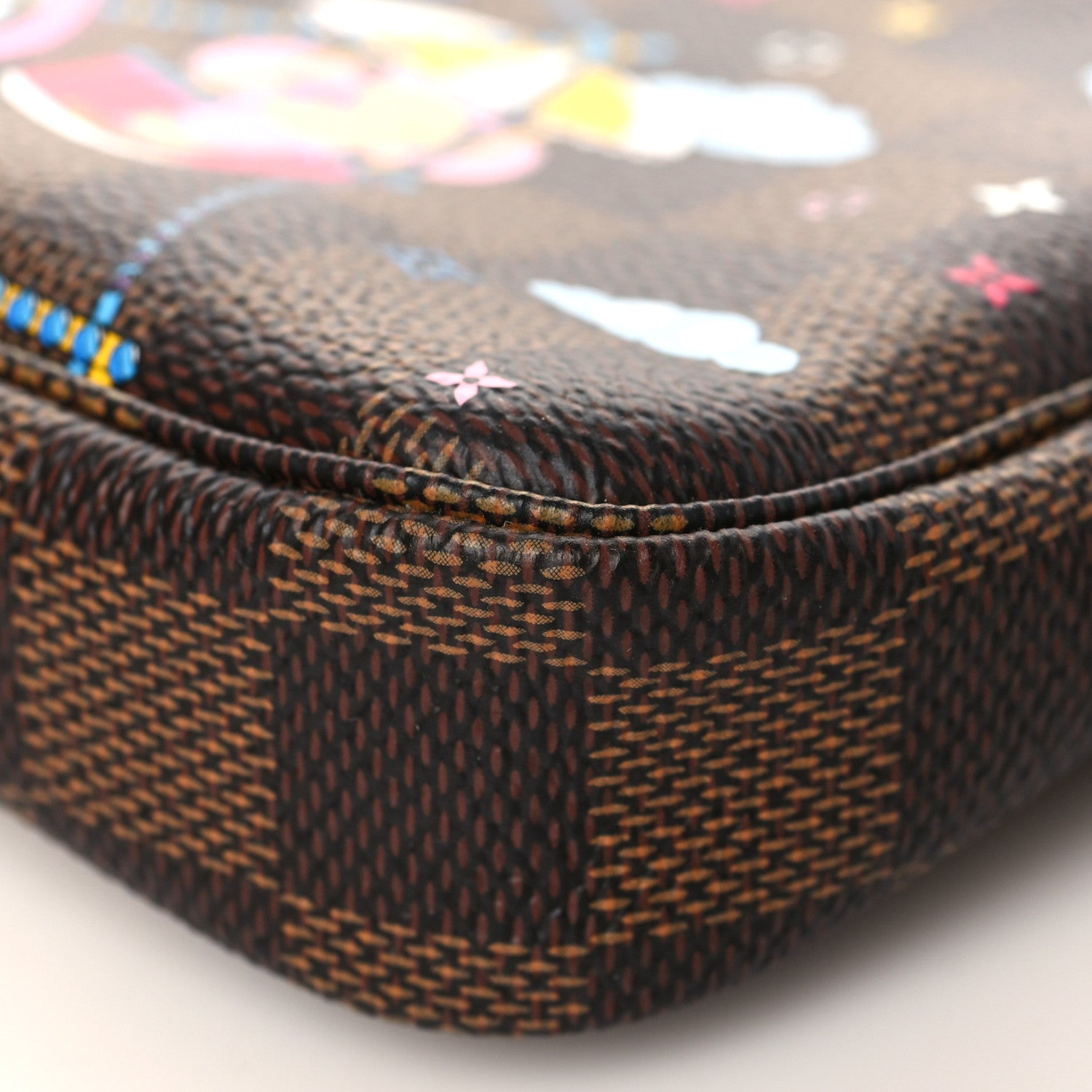 Louis Vuitton Damier Ebene 2020 Christmas Animation Big Wheel Mini Pochette Accessories Rose Ballerine 7 of 8