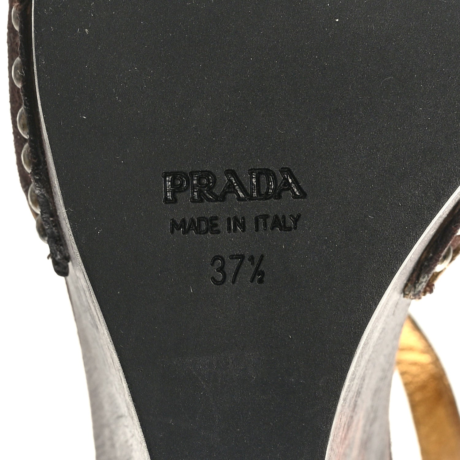 Prada Camoscio Platform Wedge Sandals 37.5 Moro 7 of 7