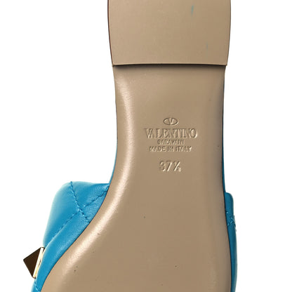 Valentino Garavani Nappa Roman Stud Flat Slide Sandals 37.5 Sky Fall 6 of 7