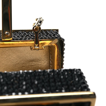 Judith Leiber Crystal Boombox Retro Minaudiere Clutch Gold Black 9 of 9