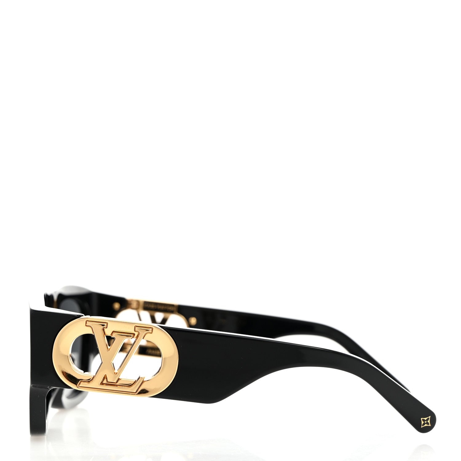 Louis Vuitton Acetate LV Link Square Sunglasses Z1478E Black 3 of 7