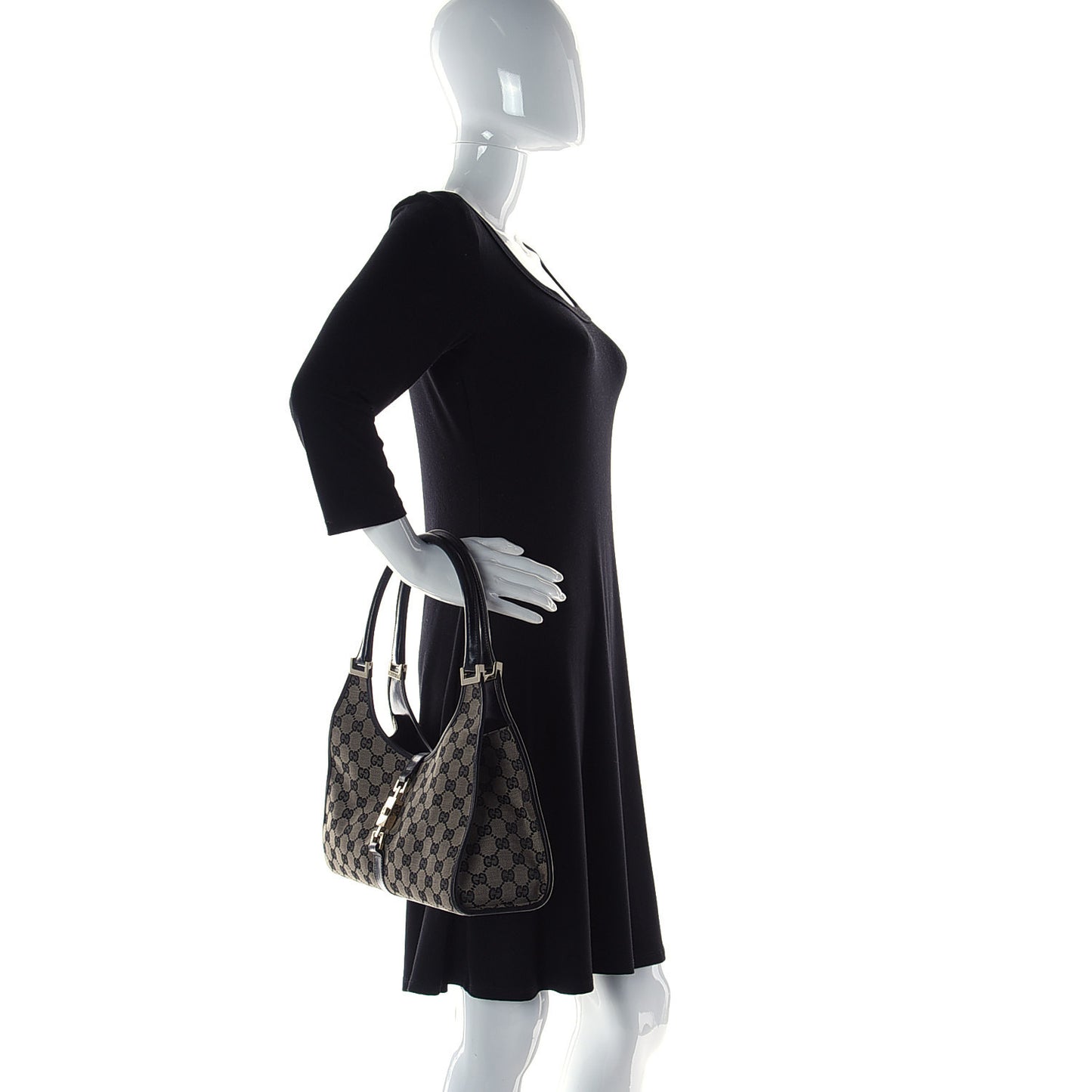 Monogram Piston Lock Shoulder Bag Black