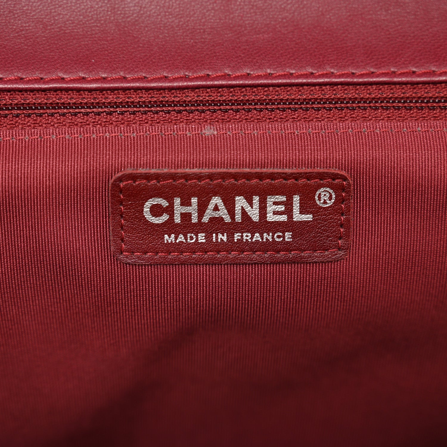 Chanel Lambskin Chevron Quilted Large Surpique Flap Dark Red 7 of 12