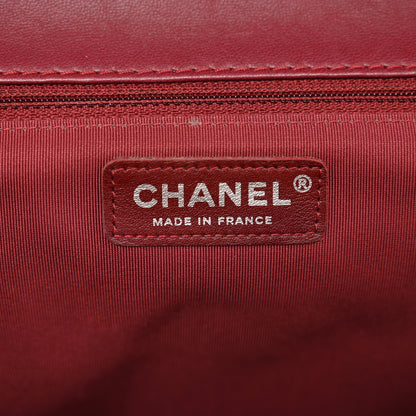 Chanel Lambskin Chevron Quilted Large Surpique Flap Dark Red 7 of 12