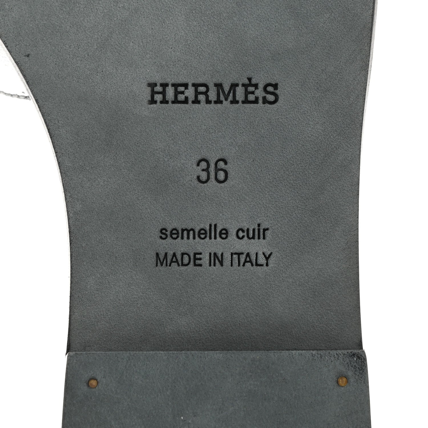 Hermes Metallic Nappa Calfskin Oran Sandals 36 Argent 7 of 10