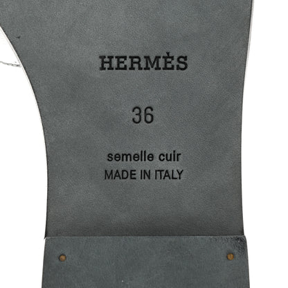 Hermes Metallic Nappa Calfskin Oran Sandals 36 Argent 7 of 10