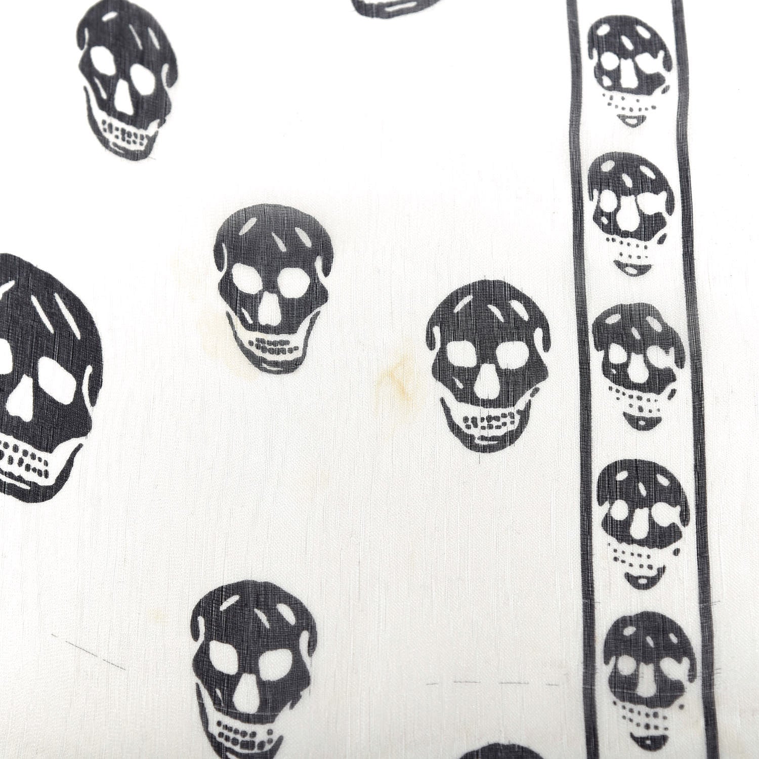Alexander McQueen Silk Chiffon Skull Scarf Ivory Black 5 of 7