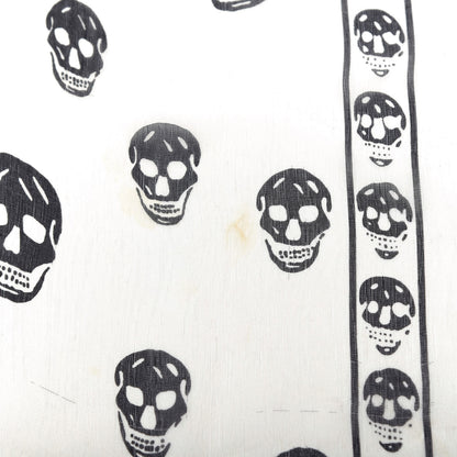 Alexander McQueen Silk Chiffon Skull Scarf Ivory Black 5 of 7