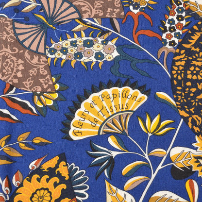 Hermes Cashmere Silk Fleurs et Papillons de Tissus Shawl 140 5 of 6