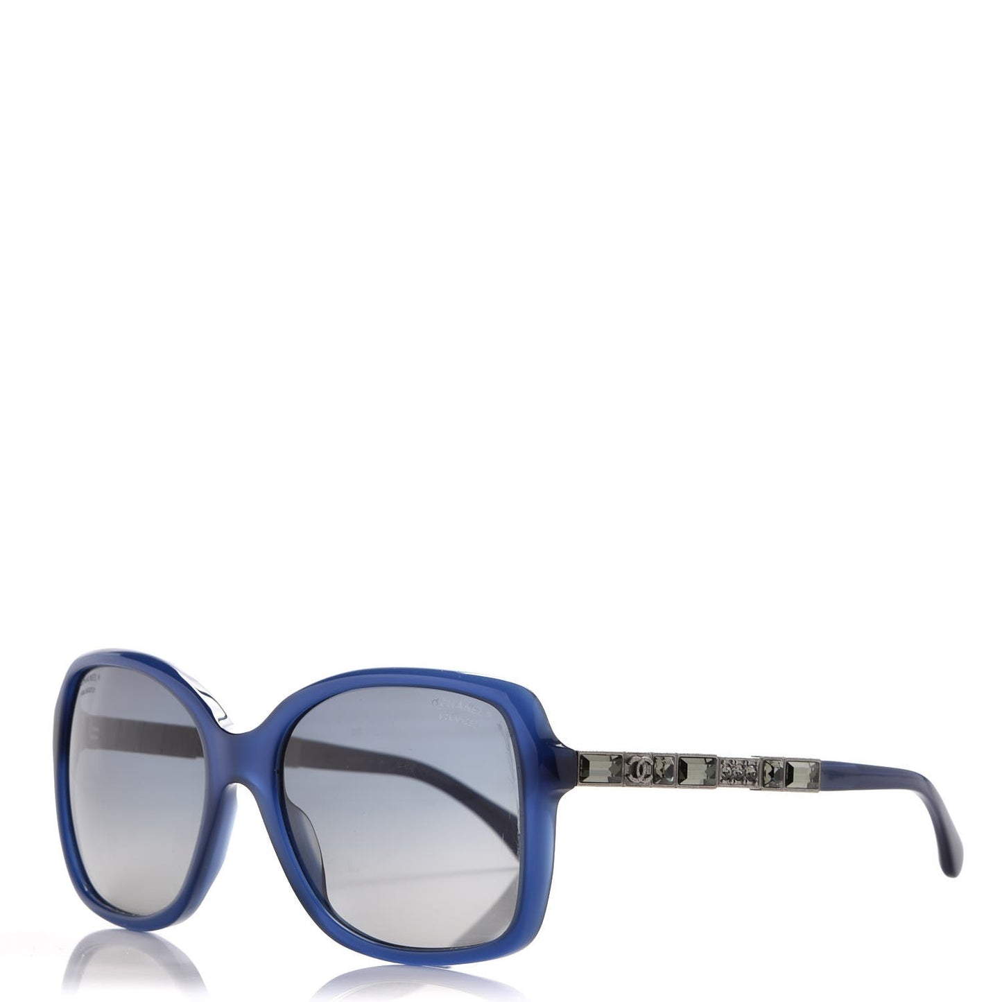 Baguette Crystal Polarized Square Sunglasses 5308-B Blue