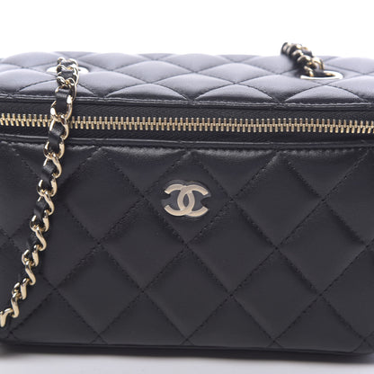 Chanel Lambskin Quilted Small Vanity Case With Chain Black 8 of 11