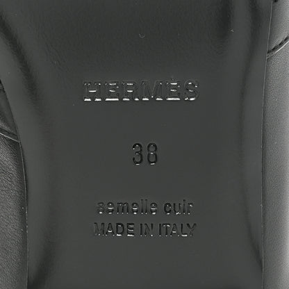 Hermes Calfskin Fringe Oz Mules 38 Black White 6 of 9