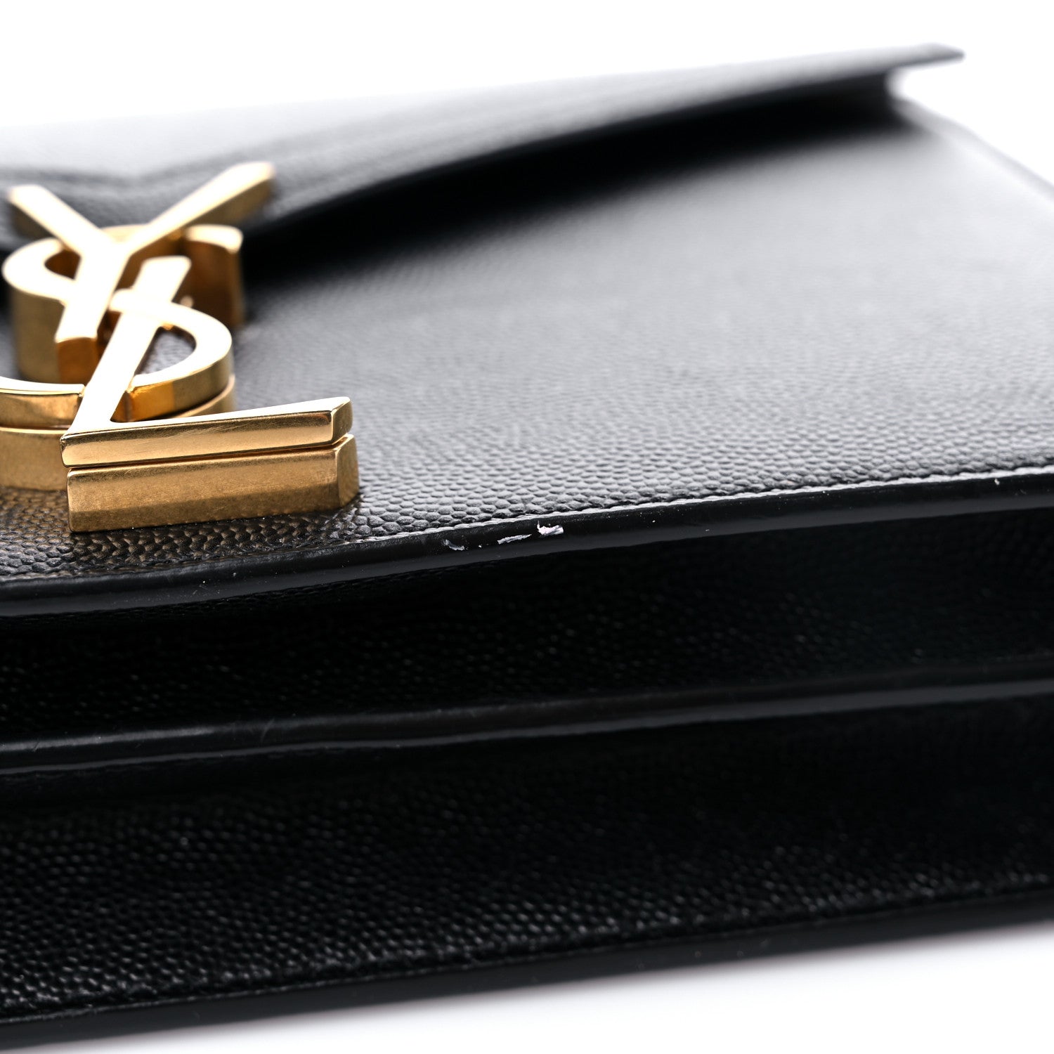 Saint Laurent Grain De Poudre Monogram Cassandra Clasp Bag Black 12 of 12