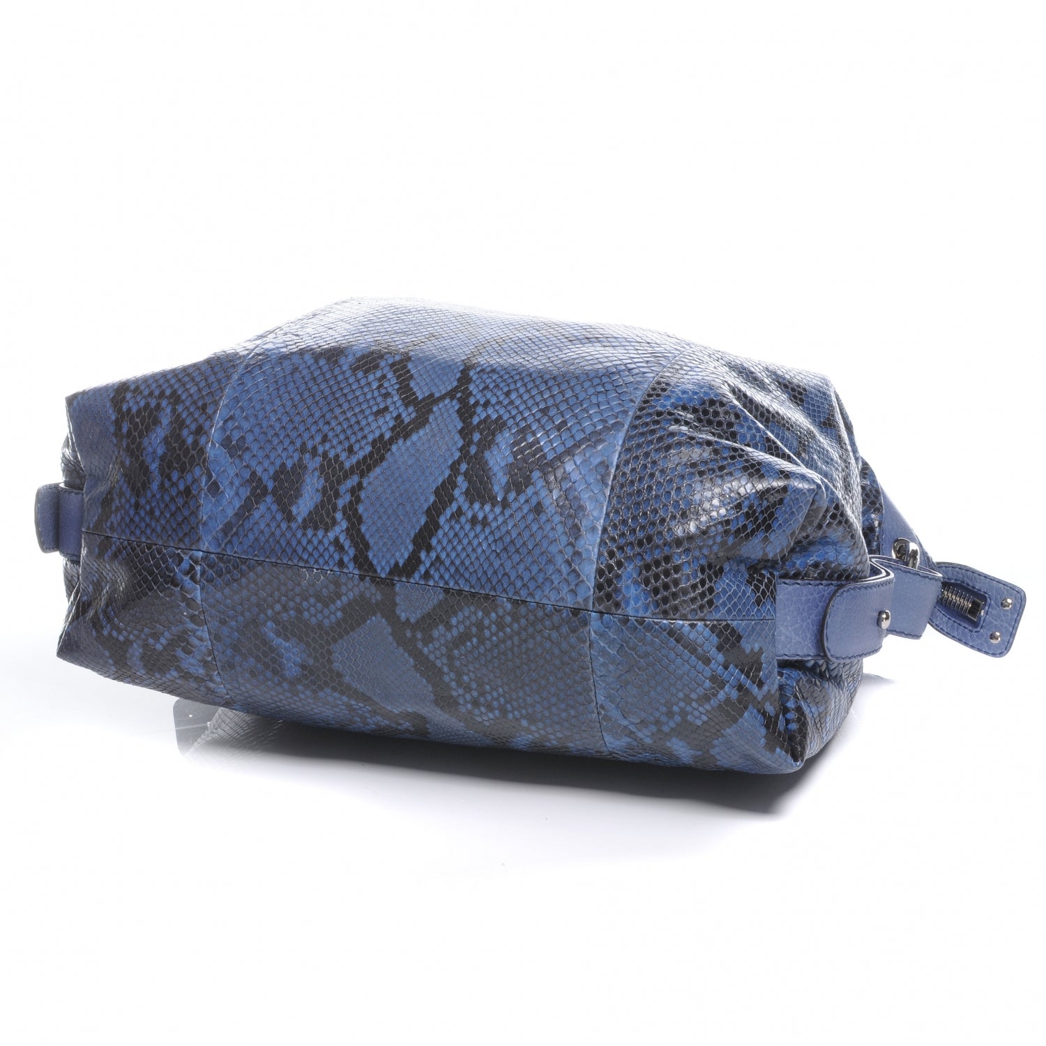 Gucci Python Bamboo Bar Large Tote Blue 4 of 8