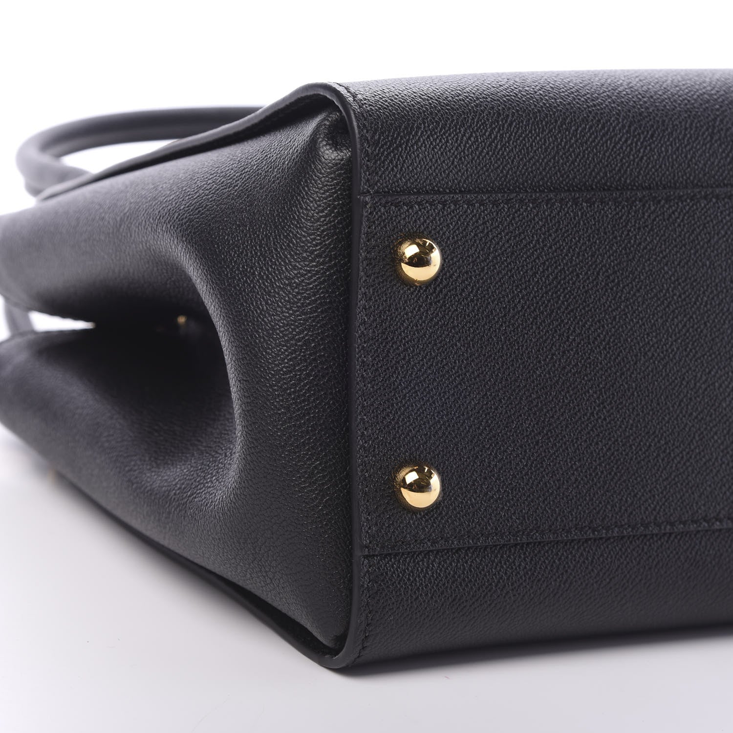 Burberry Soft Grain Calfskin Medium Buckle Tote Black 9 of 11
