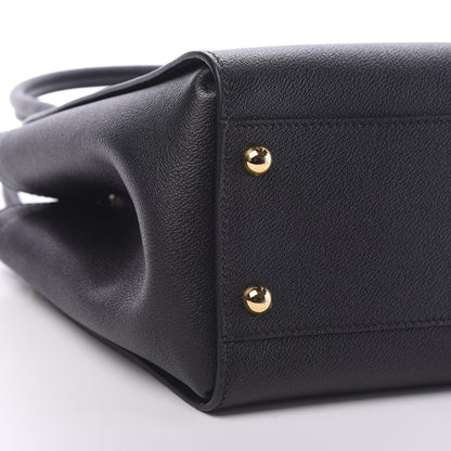 Burberry Soft Grain Calfskin Medium Buckle Tote Black 9 of 11