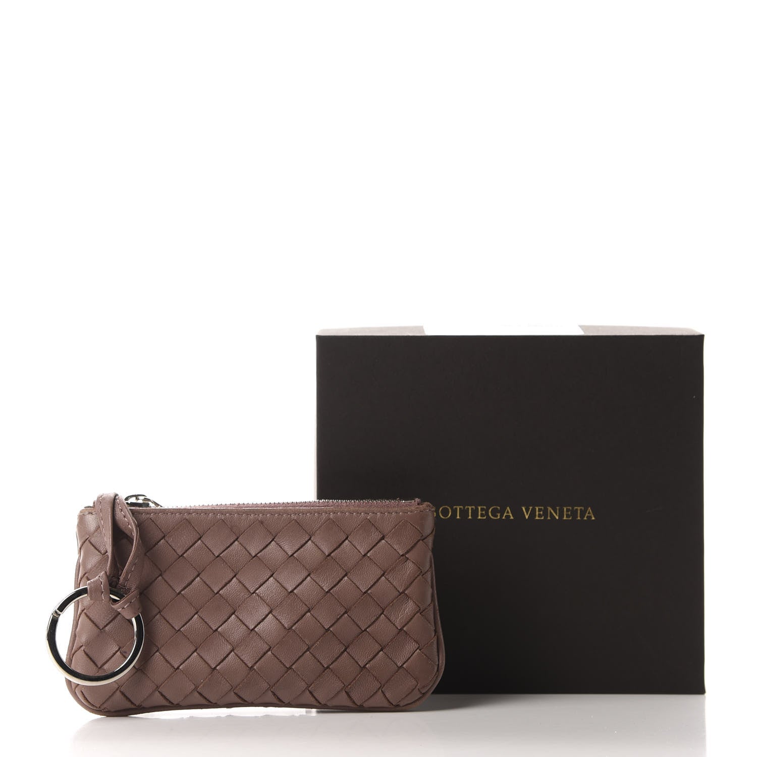 Bottega Veneta Nappa Intrecciato Key Holder Noce 8 of 8