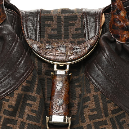 Fendi Zucca Nappa Nuvolata Vitello Tortuga Spy Tobacco Moro 7 of 9