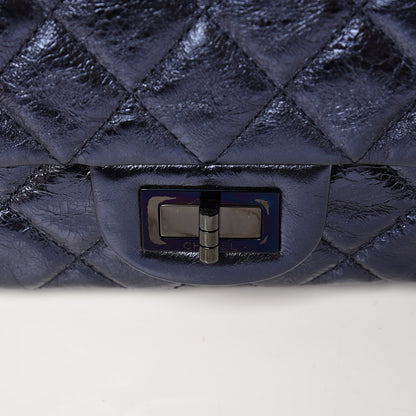 Chanel Metallic Aged Calfskin Quilted 2.55 Reissue 227 Flap Blue 10 of 14