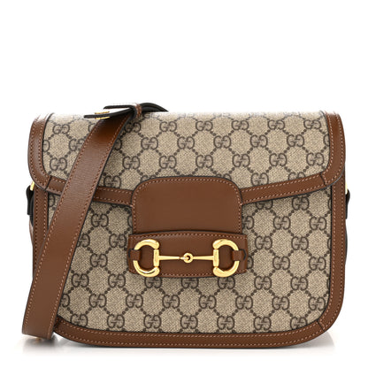 Gucci GG Supreme Monogram Horsebit 1955 Shoulder Bag Beige Brown Sugar 1 of 10