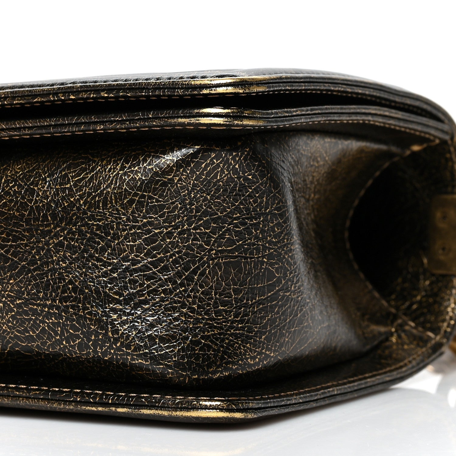 Chanel Metallic Crackled Calfskin Quilted Medium Boy Flap Black Gold 10 of 10