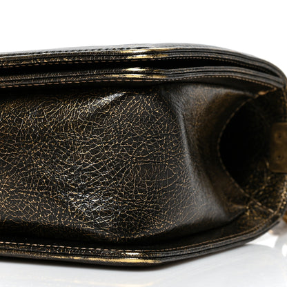 Chanel Metallic Crackled Calfskin Quilted Medium Boy Flap Black Gold 10 of 10