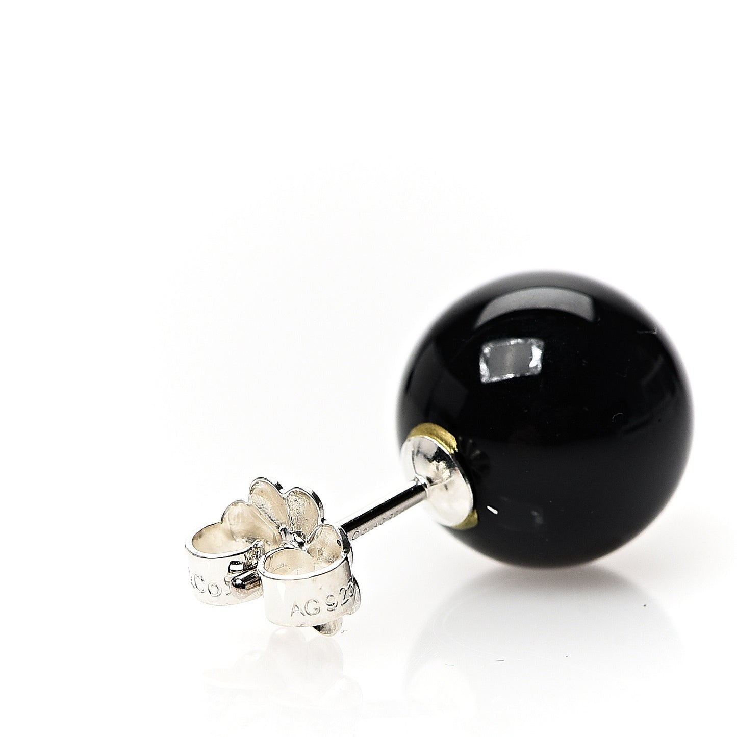 Sterling Silver Black Onyx 10mm Ziegfeld Earrings