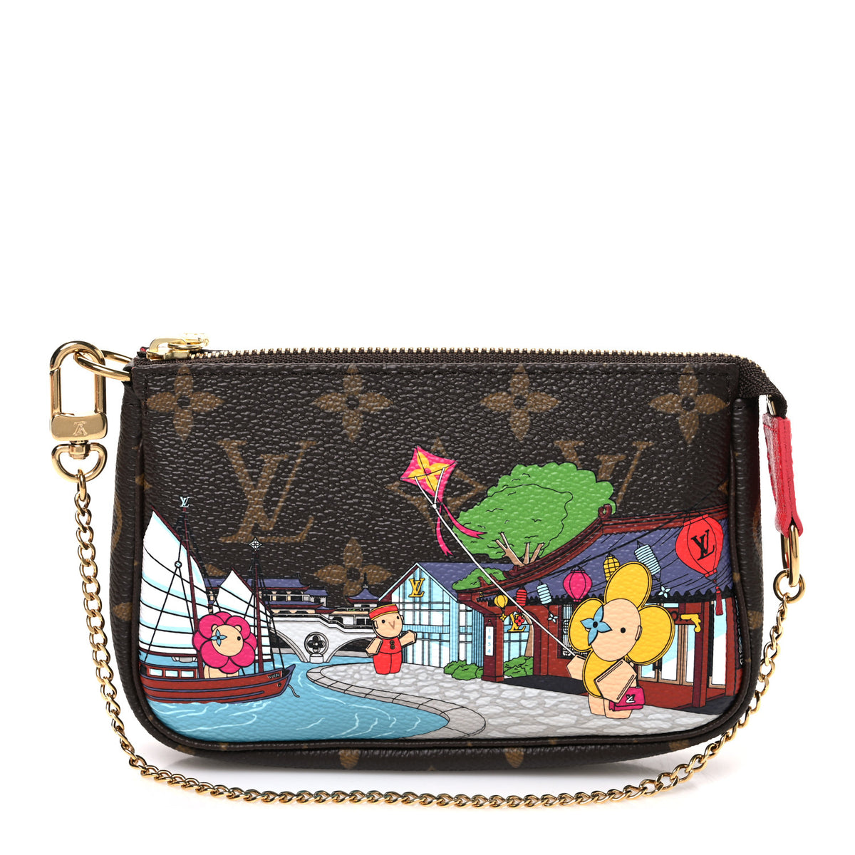 Louis Vuitton Monogram 2022 Christmas Animation Mini Pochette Accessories Red 1 of 8