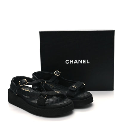 Chanel Grosgrain Logo Platform Sandals 41 Black 9 of 9