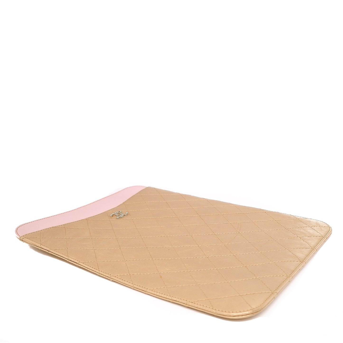 Metallic Calfskin Brilliant iPad Case Gold