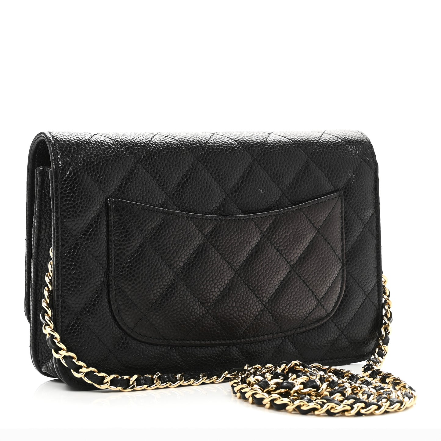 Caviar Quilted Wallet On Chain WOC Black