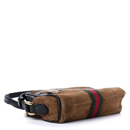 Gucci Suede Patent Web Mini Ophidia Shoulder Bag Nocciola Black 3 of 8