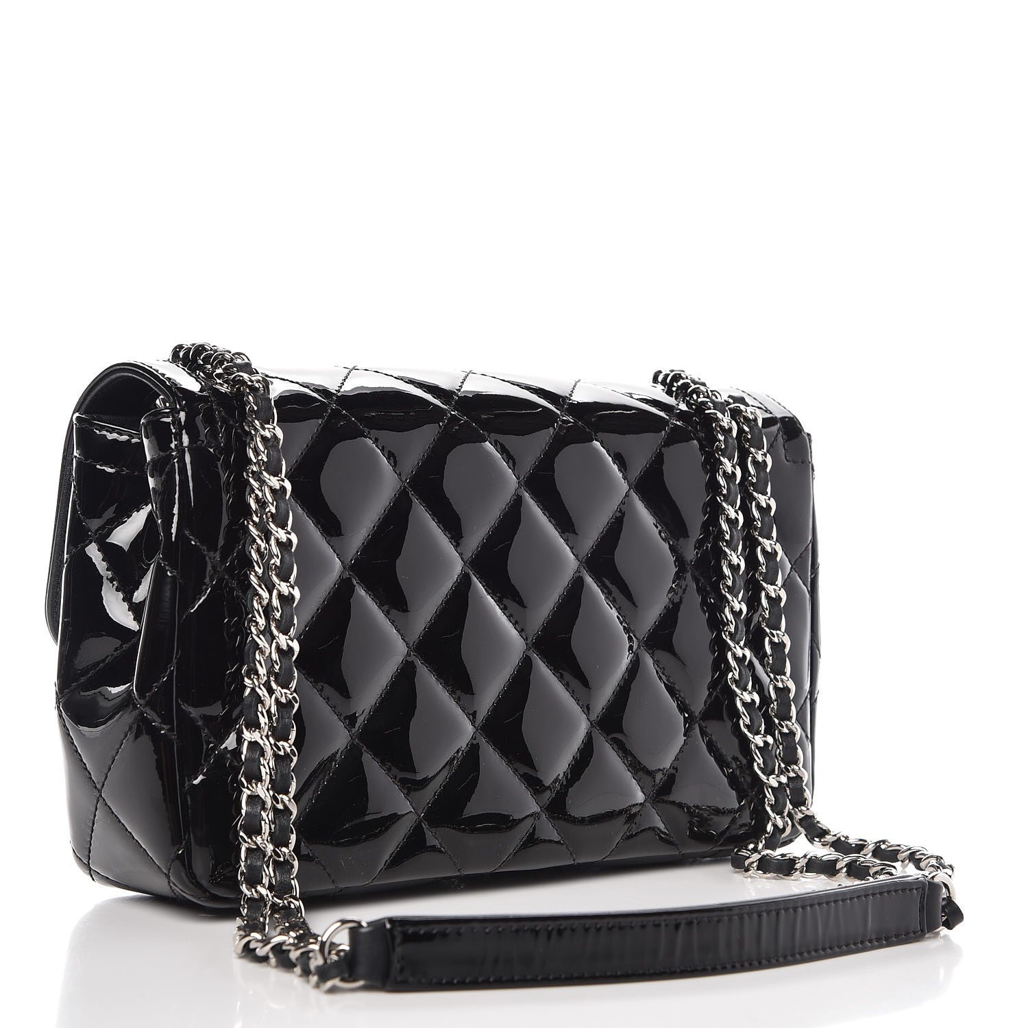 Chanel Patent Quilted Small Coco Shine Flap Black 3 of 9