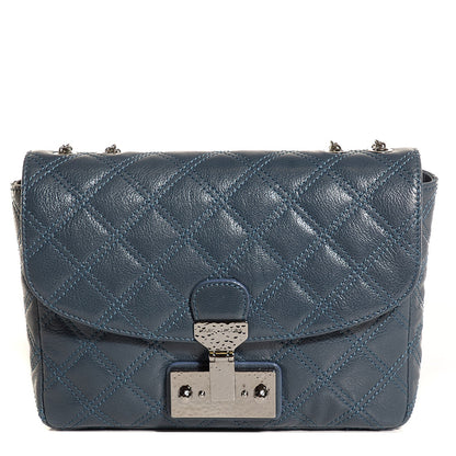 Marc Jacobs Lambskin Baroque Medium Single Flap Blue Atlantic 1 of 10