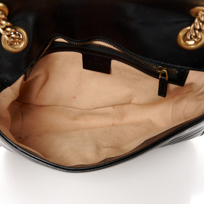 Gucci Calfskin Matelasse Small GG Marmont Shoulder Bag Black 5 of 11