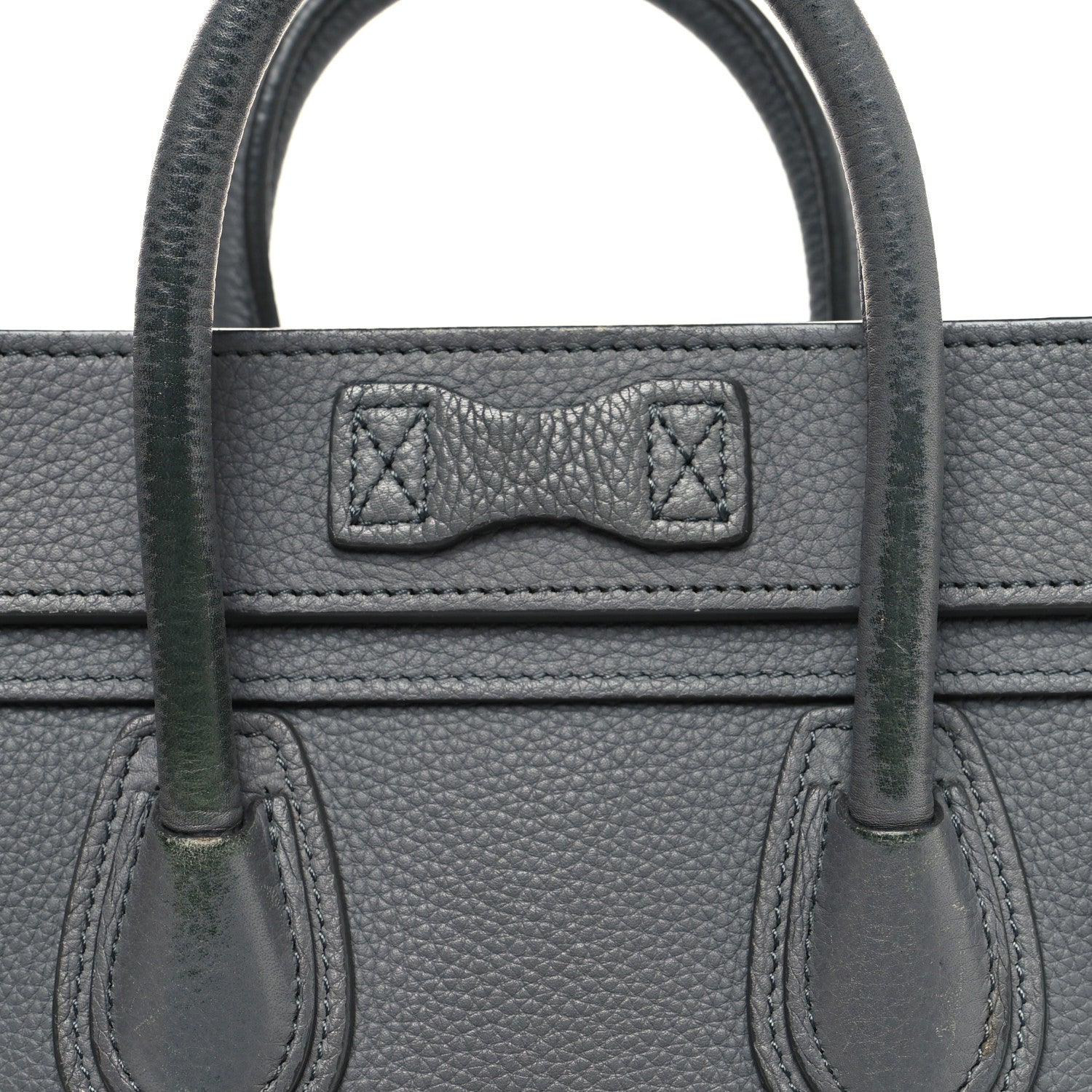 Celine Drummed Calfskin Nano Luggage Kohl 14 of 18
