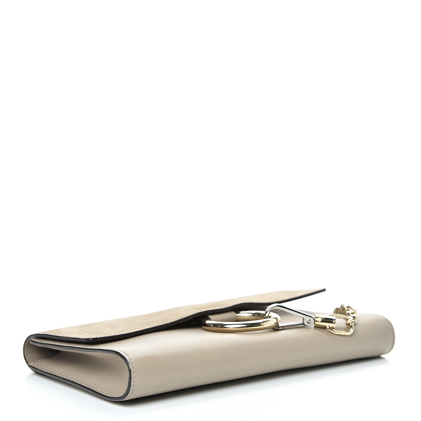Suede Calfskin Faye Clutch Motty Grey
